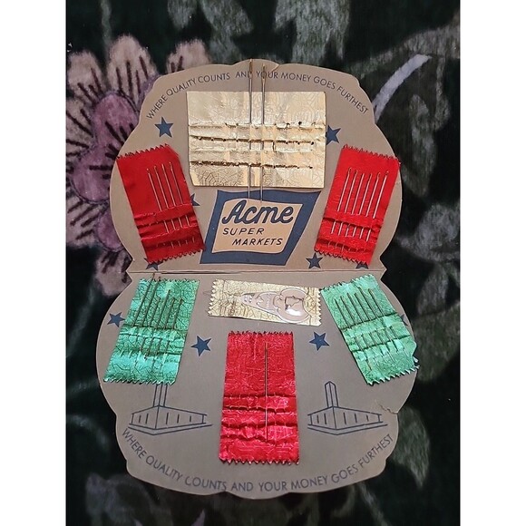 Vtg ACME Supermarkets Grocery Store Sewing Needle Pack WEST GERMANY Collectible - Picture 5 of 9
